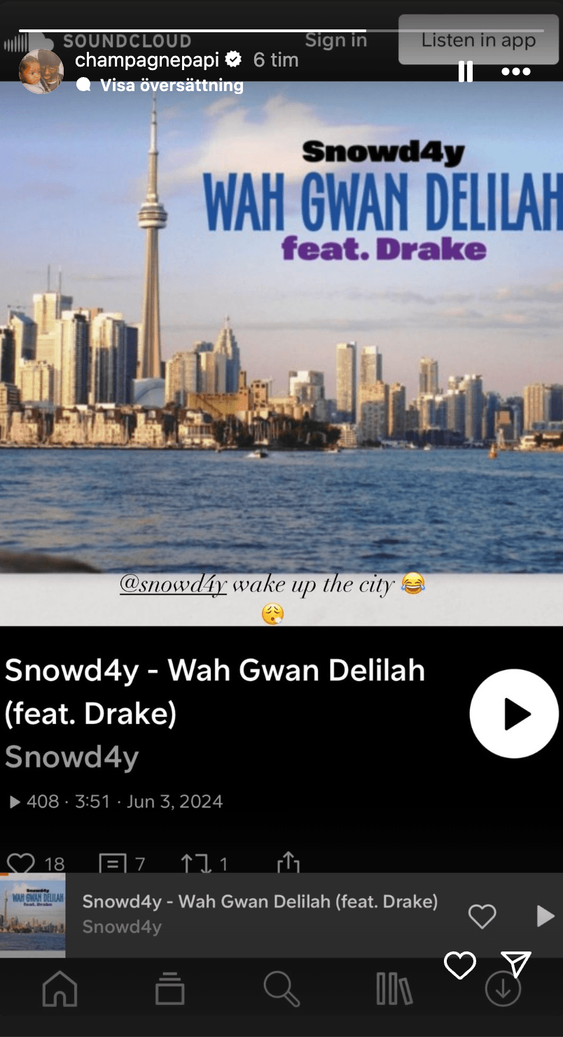 Är "Wah Gwan Delilah" med Drake AI? Dopest