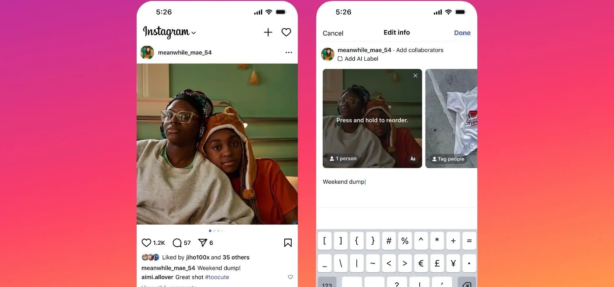 Instagram rullar ut ny funktion: Så ändrar du ordningen på dina bildspel