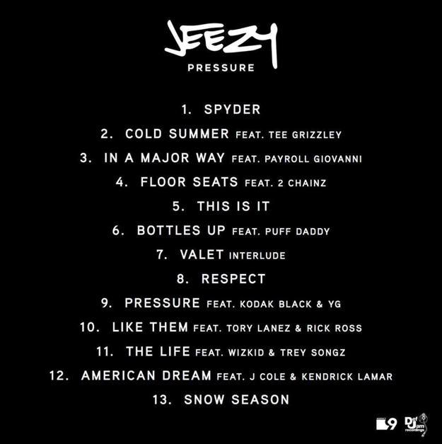 Jeezy Pressure Album Tracklist
