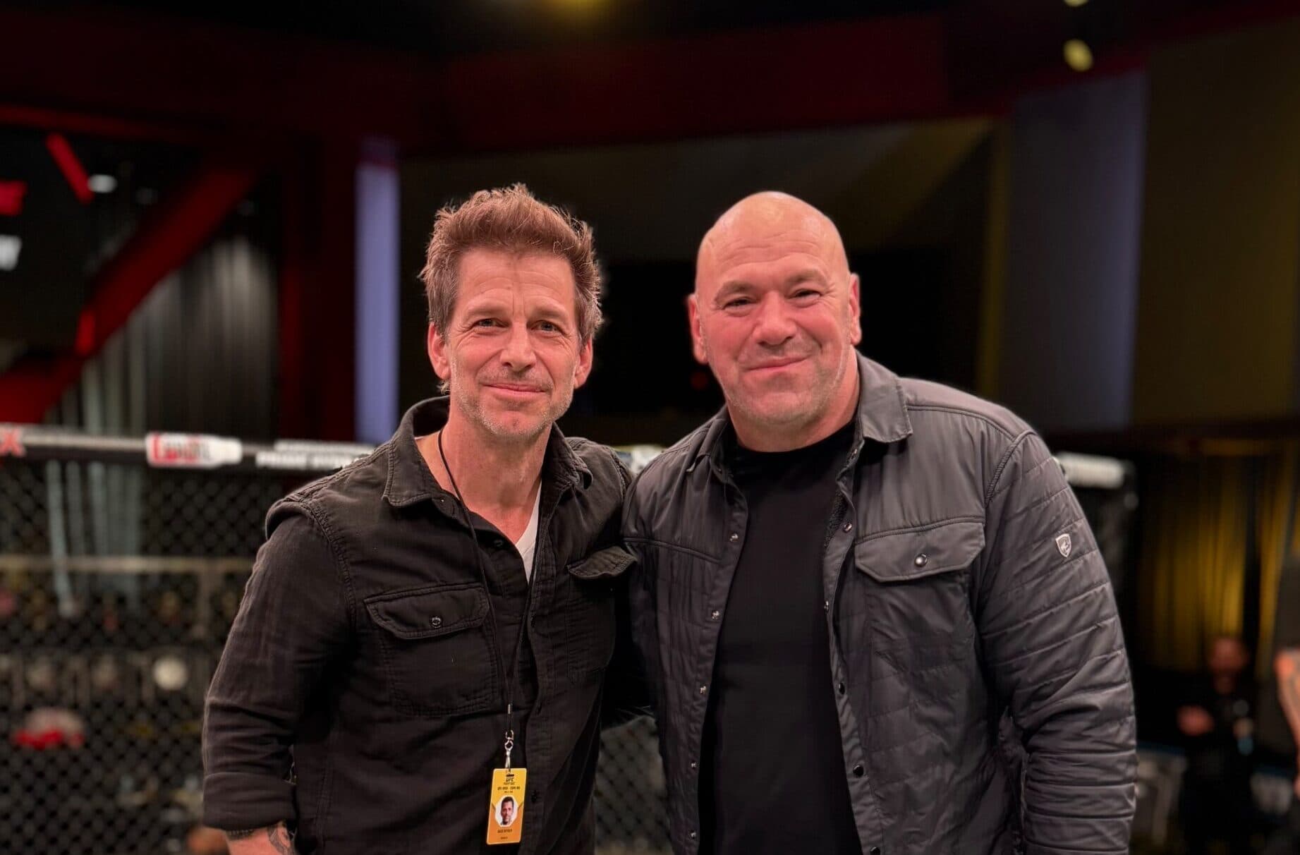 Zack Snyder och Dana White under UFC Fight Night