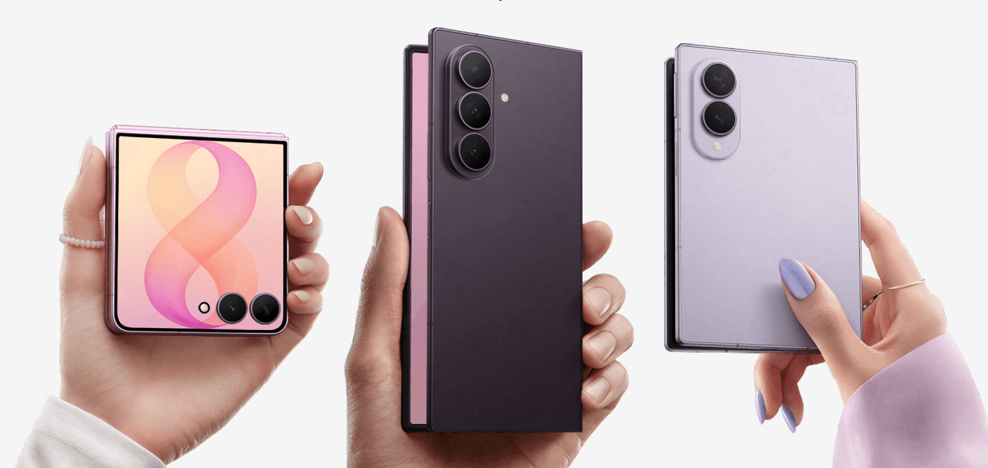 Samsung visar upp sina tre nya vikbara mobiler