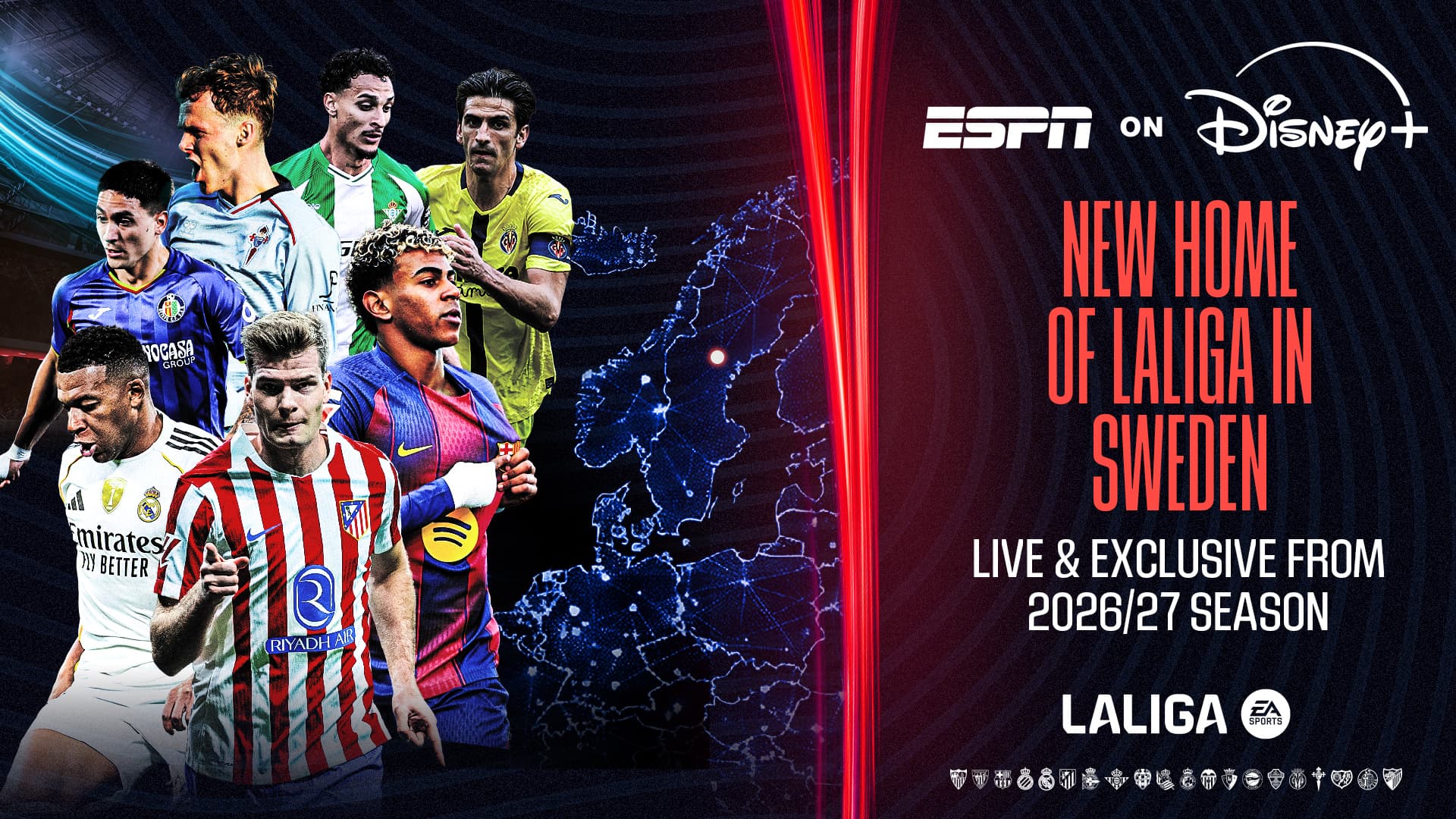 Disney+ köper rättigheterna till LALIGA i Sverige