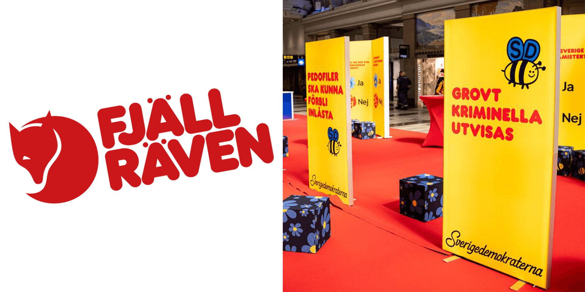 Fjällräven hotar att stämma Sverigedemokraterna över liknande typsnitt.