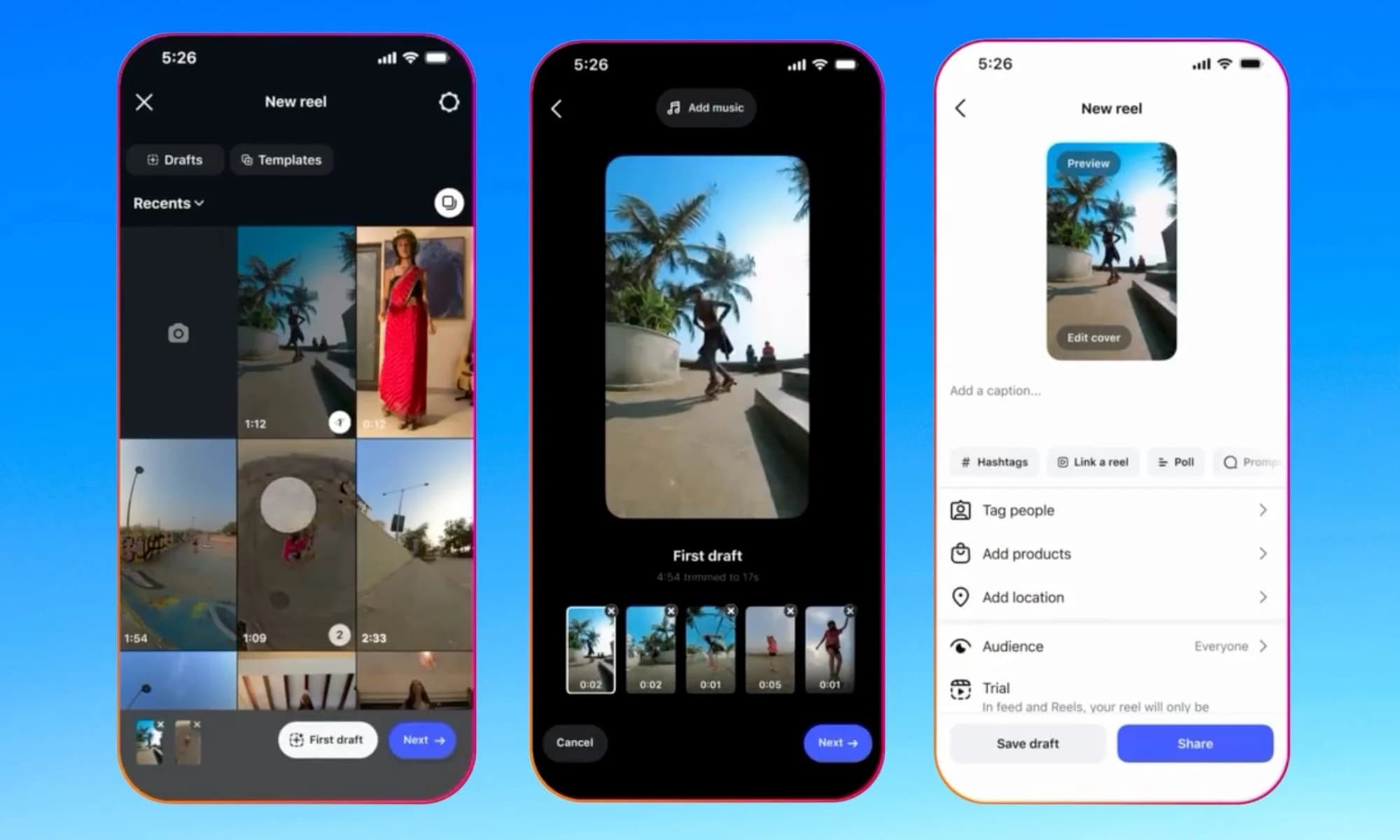 Instagram lanserar First Draft - ny funktion för Reels.