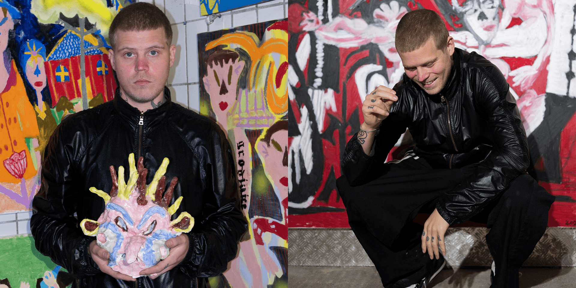 Jonatan Leandoer Håstad (Yung Lean) ställer ut sin konst i Stockholm.