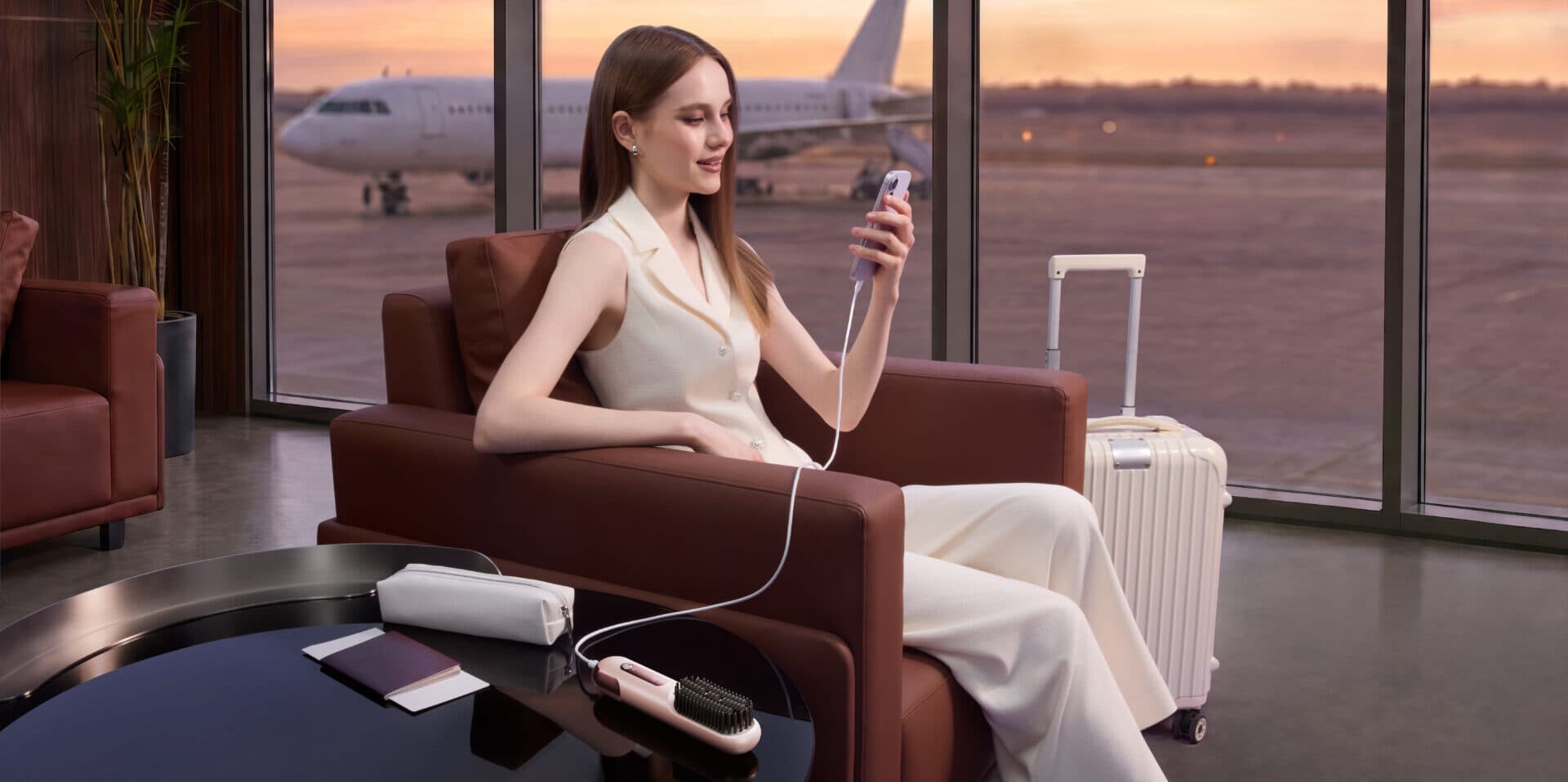 DREAME Sleek - sladdlös stylingborste som laddar mobilen.