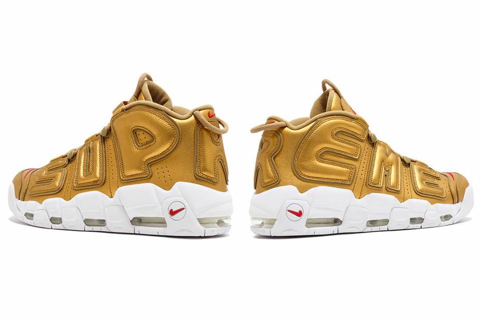 nike uptempo x supreme gold