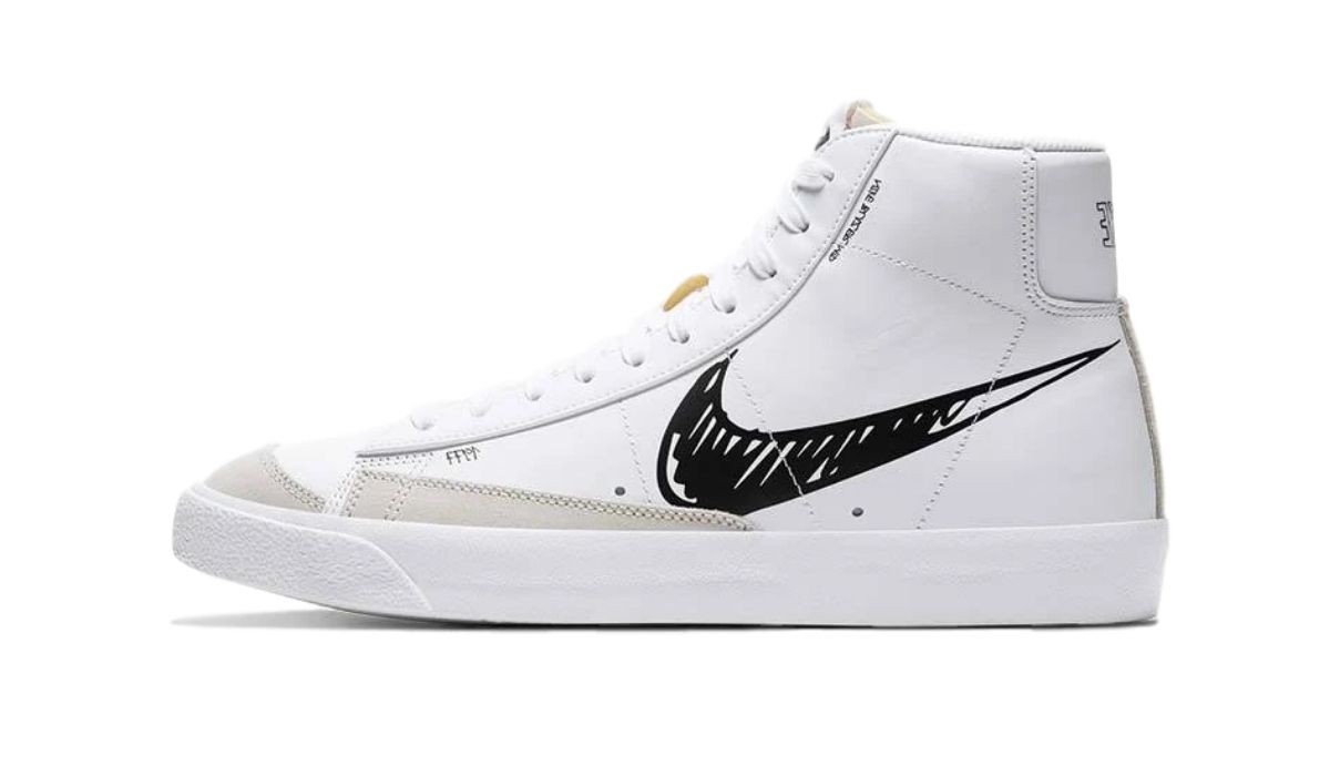 Nike Blazer Mid Vintage Sketch - White Black - Dopest