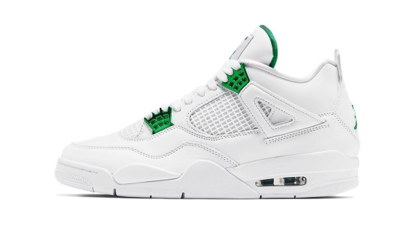 white and green jordan 4