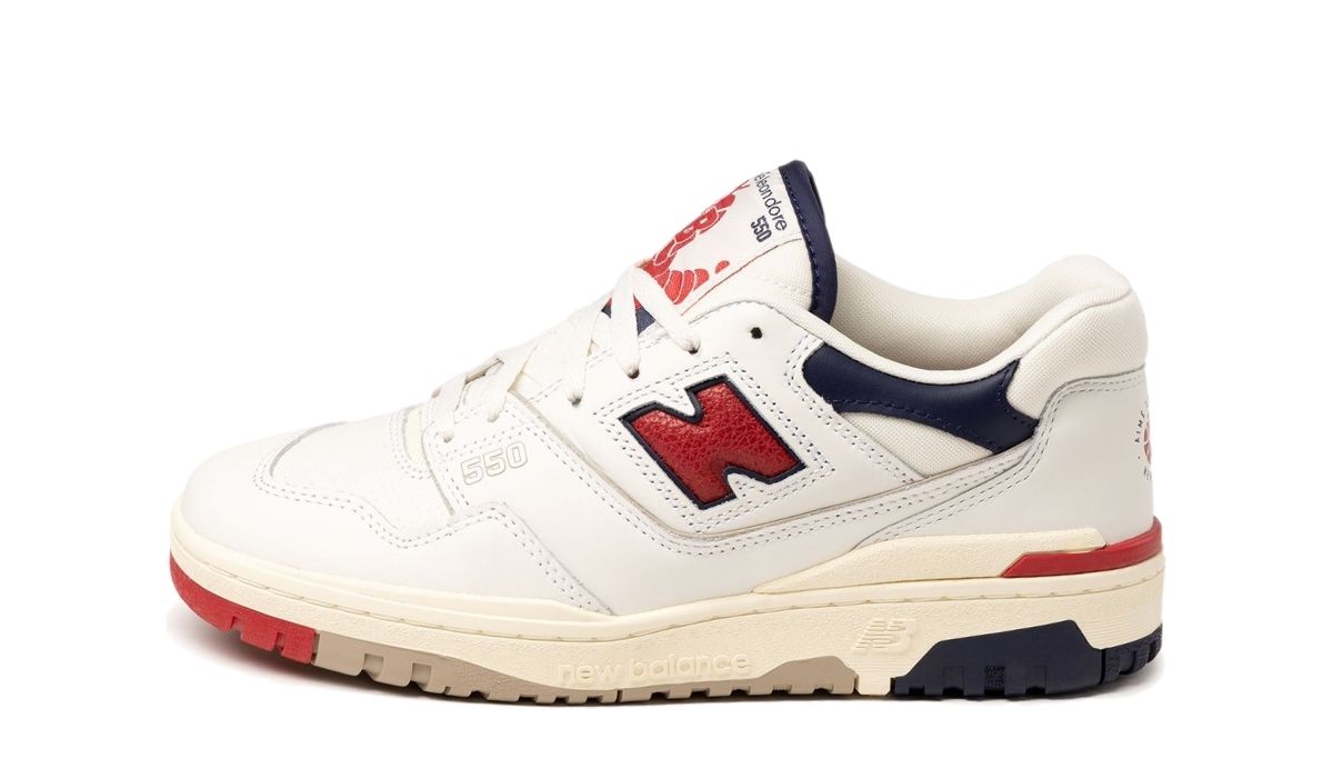 new balance 550 white navy red